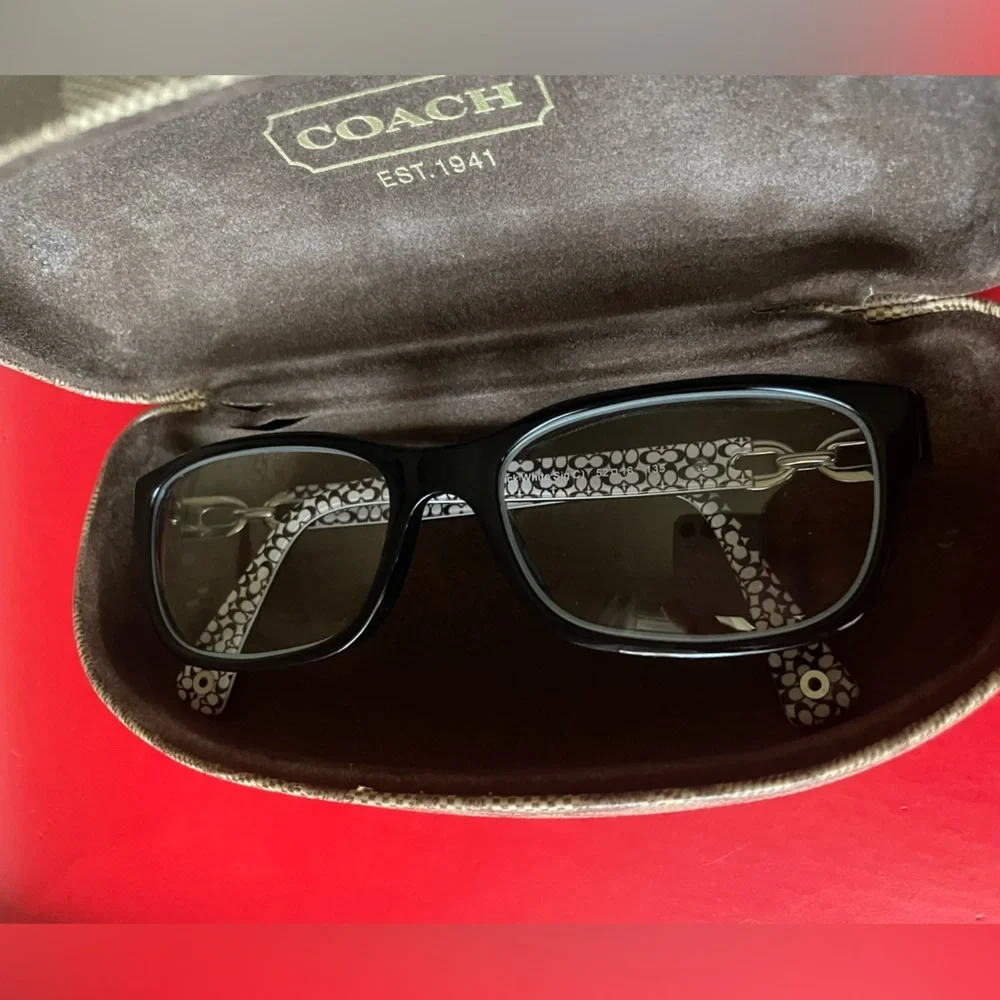 COACH GLASSES,Coach Black and White Patterned Glasses